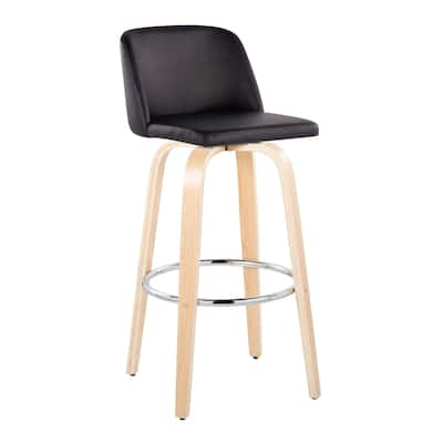 Carson Carrington Vallberga 30" Fixed-Height Bar Stool with Natural Wood Base (Set of 2)