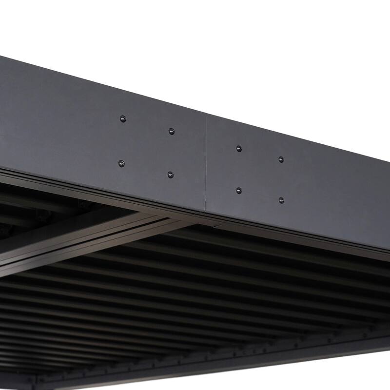 Scott Living Modern Outdoor Aluminum Pergola with Adjustable Louver Roof in Black