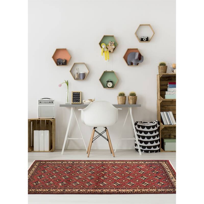 ECARPETGALLERY Hand-knotted Anadol Dark Red Wool Rug - 3'6 x 5'8