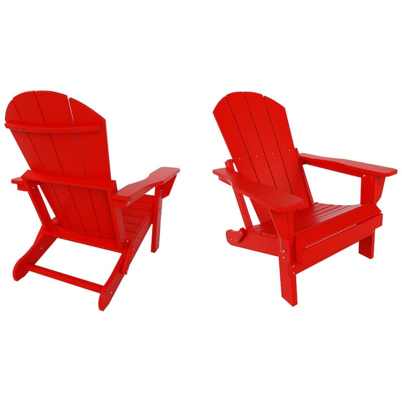POLYTRENDS Laguna Outdoor Eco-Friendly Poly Folding Adirondack Chair (Set of 2)