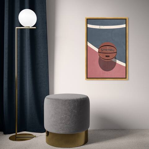 Oliver Gal 'Basketball Court Area' Sports Blue Wall Art Canvas