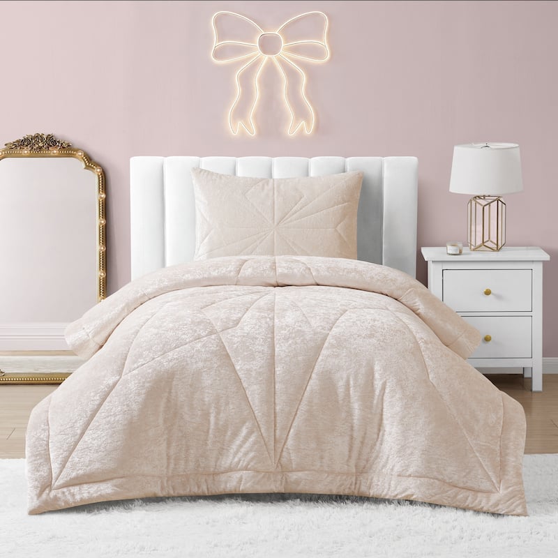 Gabriel Geometric Quilted Comforter Set - Blush - Twin - 2 Piece