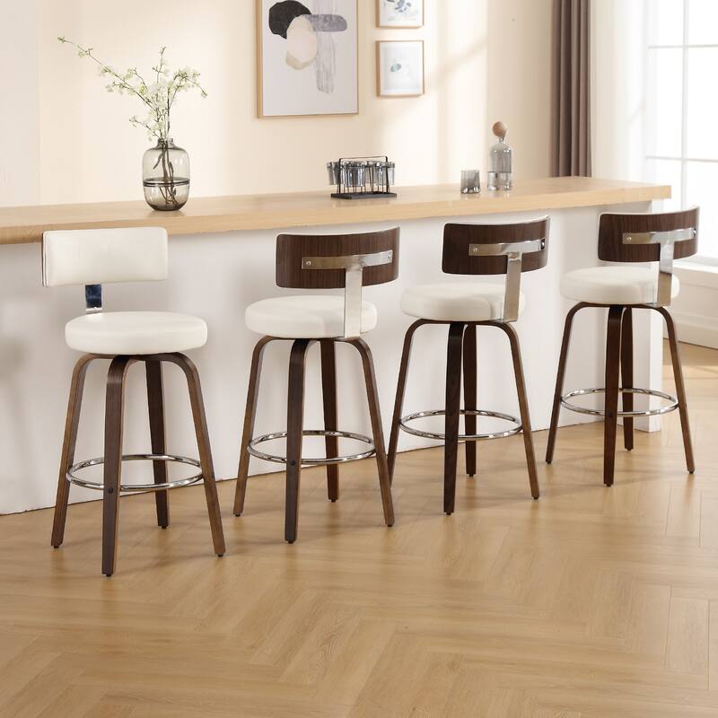 Faux Leather Upholstered Swivel Counter/ Bar Stools Set of 1/2/4