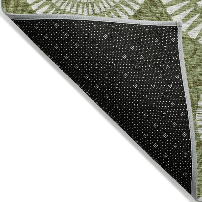 Machine Washable Indoor/ Outdoor Chantille Modern Burst Rug