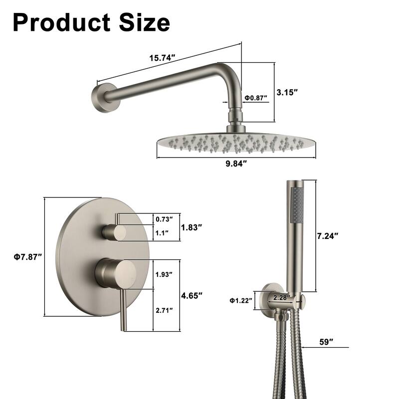 10-Inch Wall Mount Round Shower Set