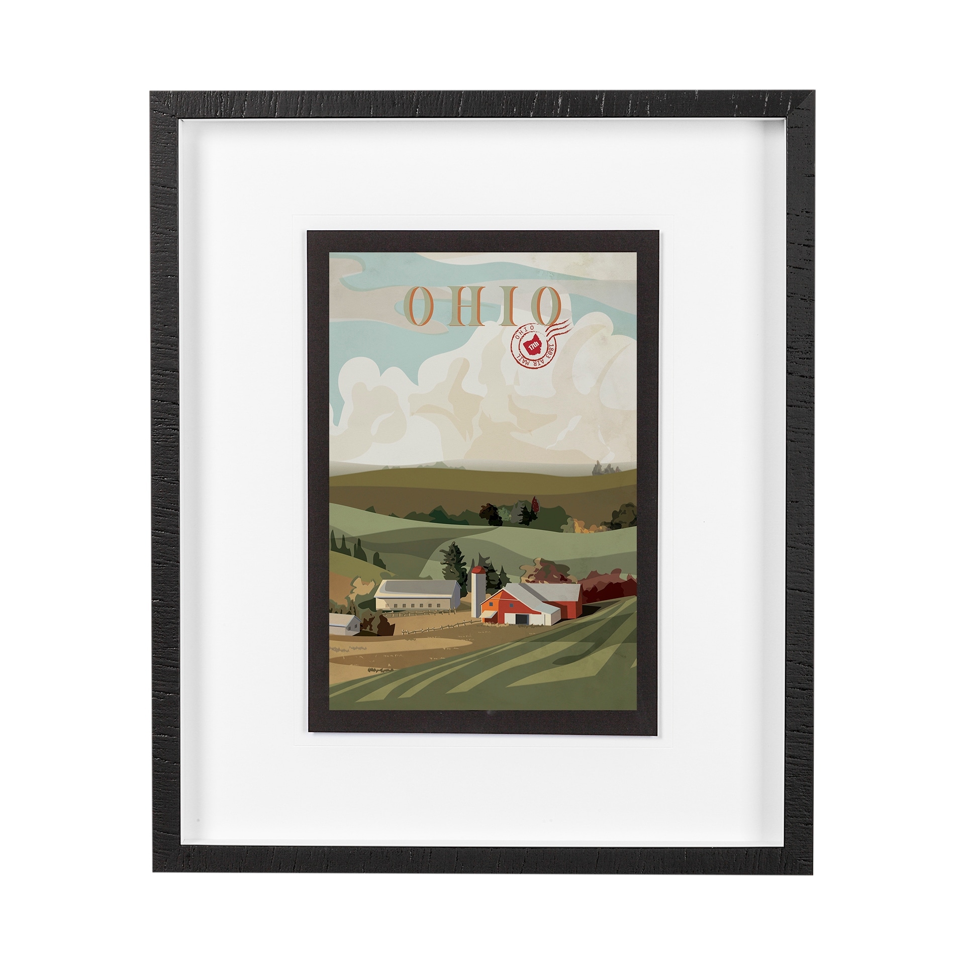 Ohio Go USA (M) by Mercana Studio a Framed Art Print Matted under Glass