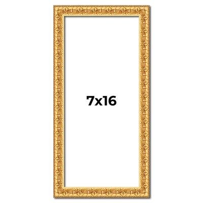 7x16 Frame Gold Real Wood Picture Frame Width 1 inches | Interior