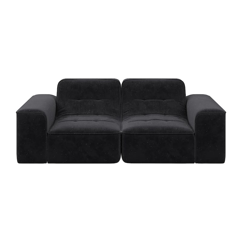 Modern Floor Sectional Sofa, 83.6" Chenille Loveseat Couch for Living Room, Tufted 2 Seater Upholstered Sofas with Deep Seat