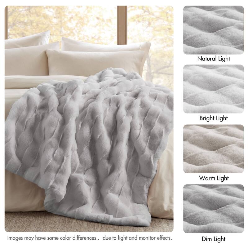 Madison Park Camille Faux Fur Throw