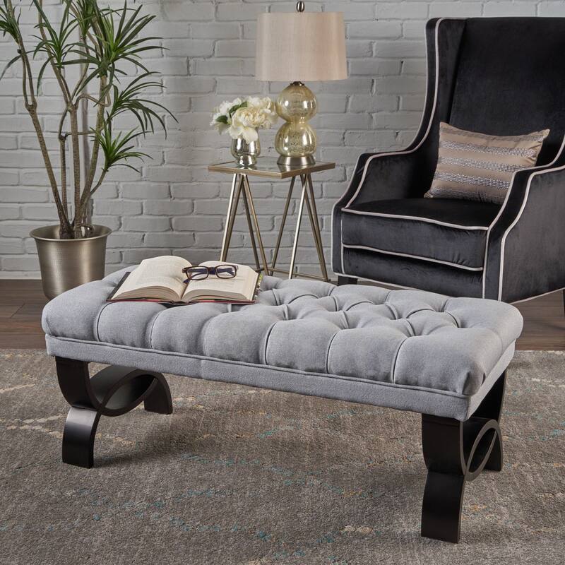 Modern Ottoman for Living Room Bedroom - LIGHT GREY