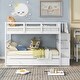 preview thumbnail 2 of 14, Twin over Twin Bunk Bed with Twin size Trundle for Bedroom, White