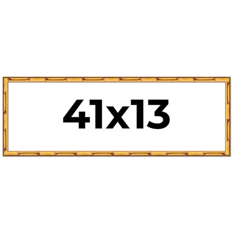 41x13 Frame Gold Bamboo Picture Frame Modern Photo Frame Includes UV Acrylic Shatter Guard Front Acid Free Foam Backing Board