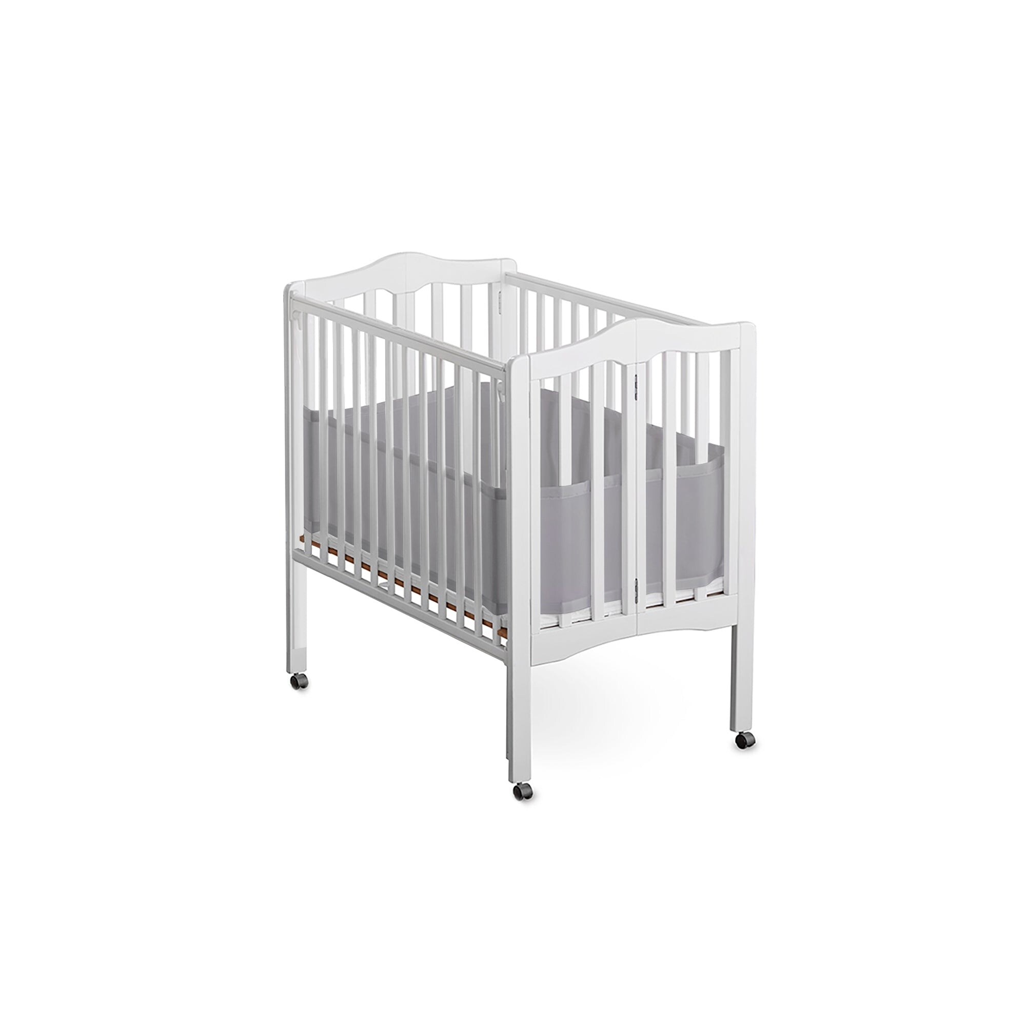 Breathable mini crib top bumper