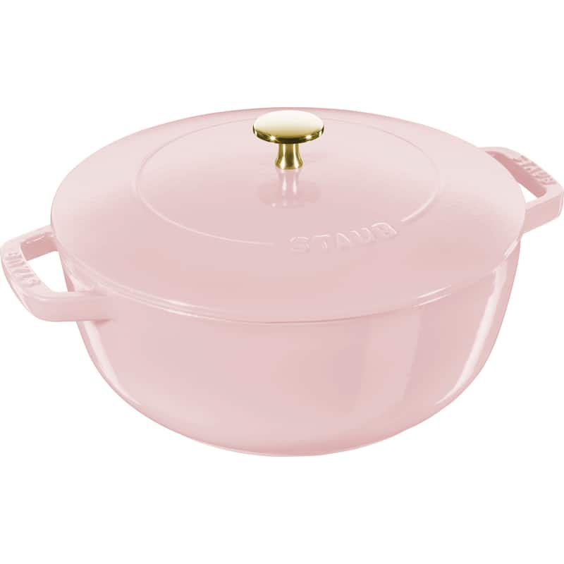 Staub Cast Iron Essential French Oven, Dutch Oven, 5-quart, serves 5-6, Made in France - 5-qt - Pink Peony
