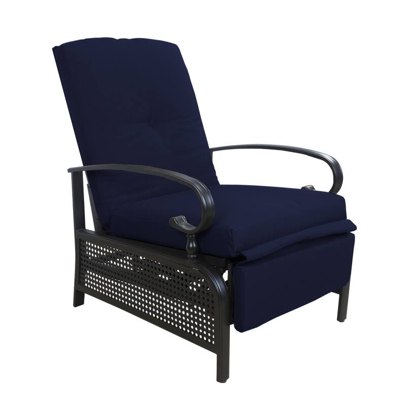Kozyard Adjustable Patio Reclining Lounge Chair - Navy Blue