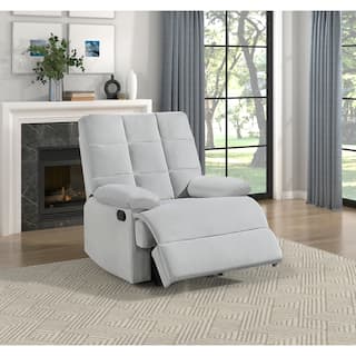 Light Grey Modern Velvet Upholstery Tufted Back Reclining Chair