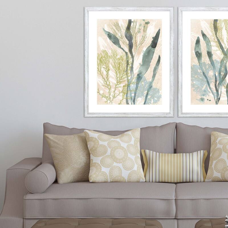 Vintage Ocean Jewels I Framed Art Giclee Under Glass - Blue
