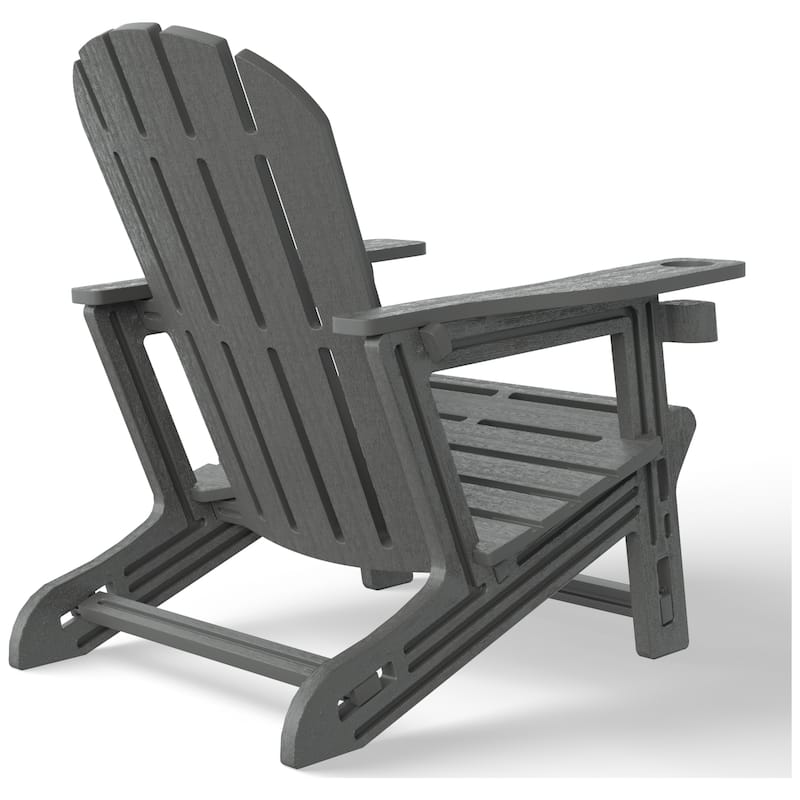 Polytrends Coastline Outdoor Poly Adirondack Chair with Cup Holder (Set of 2)