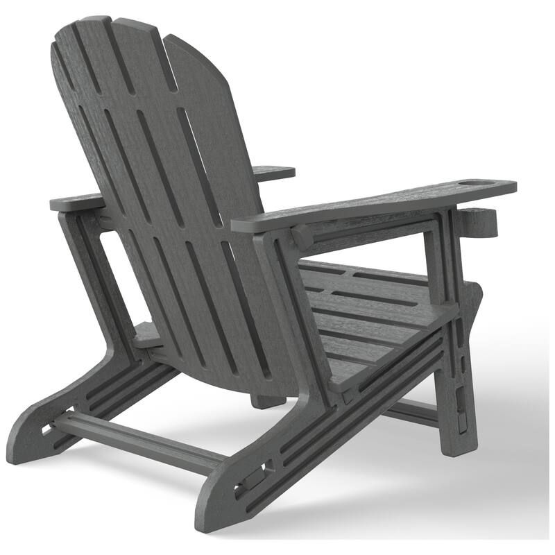 Polytrends Coastline Outdoor Poly Adirondack Chair with Cup Holder