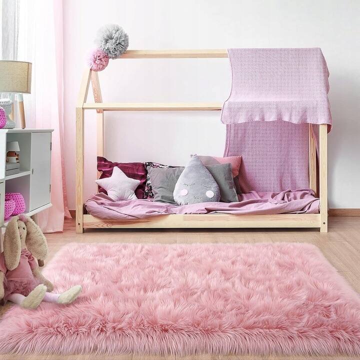 Shaggy Faux Fur Sheepskin Area Rug Super Soft Home Decor Carpet