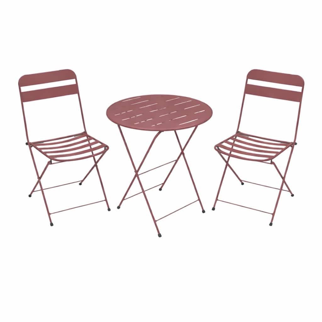 28-in H 3-Piece Metal Folding Bistro Set , Red