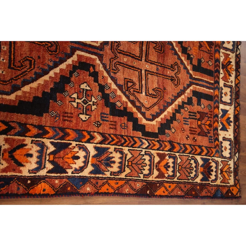 Hand Knotted Oriental 100% Wool Carpet Traditional Tribal Oranges & Rust Lori Area Rug - 8' 2'' X 4' 3''