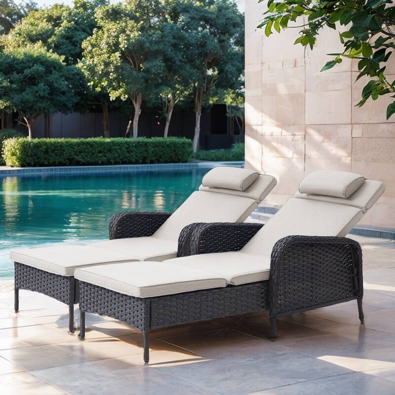 Patio Chaise Lounge Chairs Set of 2 for Outside