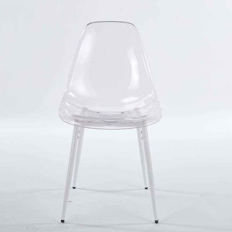 Transparent Shell Dining Chairs, Metal Legs Modern Design, Set of 4