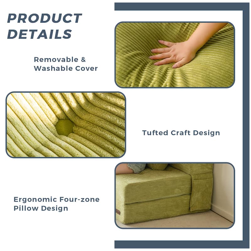 Corduroy Convertible Sofa Bed,Floor Sleeper Sofa