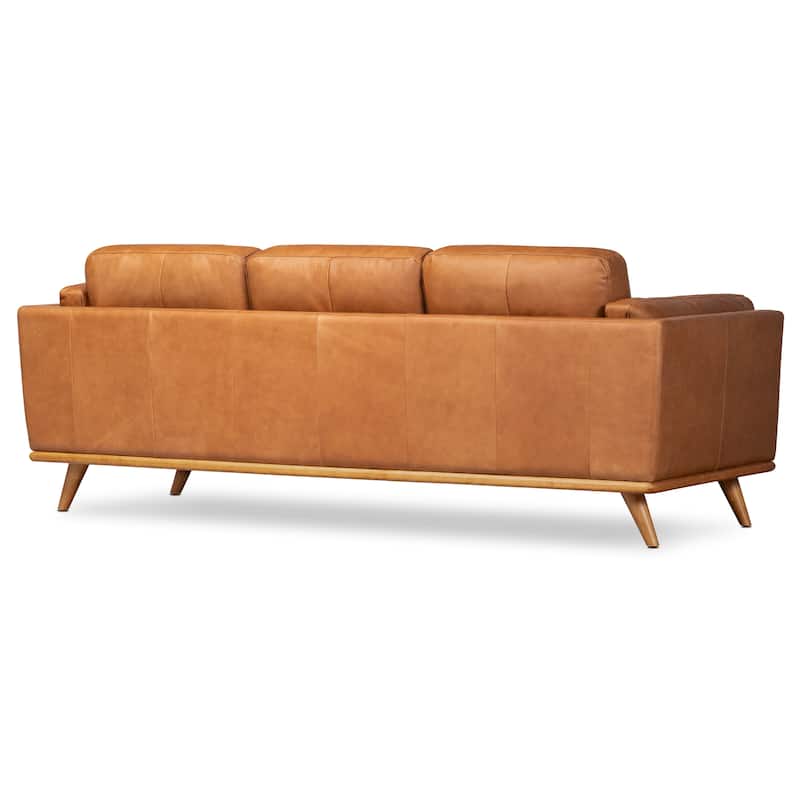Poly & Bark Cadiz 90.5" Sofa in Saddle Tan - Full Grain Genuine Italian Leather
