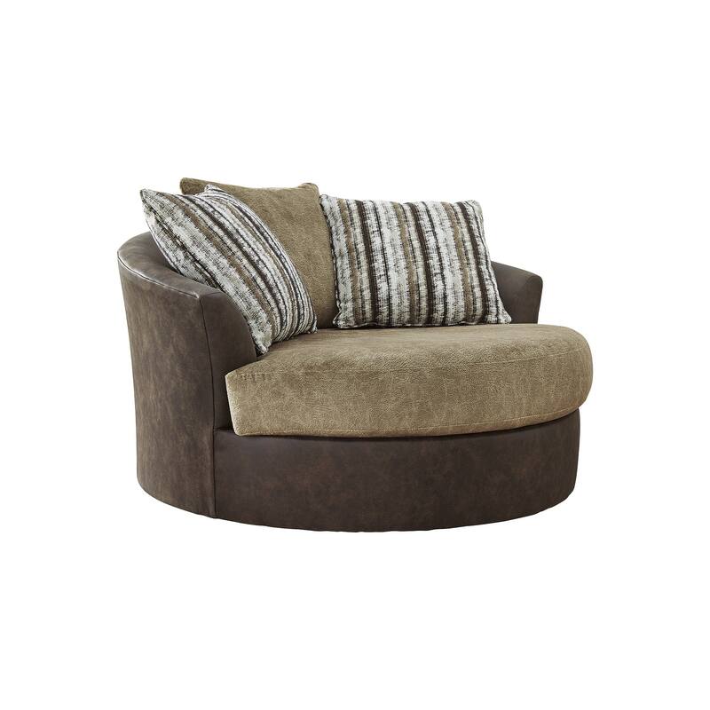 Signature Design by Ashley Alesbury Chocolate Oversized Swivel Accent Chair - 57"W x 56"D x 40"H