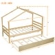 preview thumbnail 4 of 9, Twin Size House Bed Frame for Kids with Trundle, No Box Spring Needed