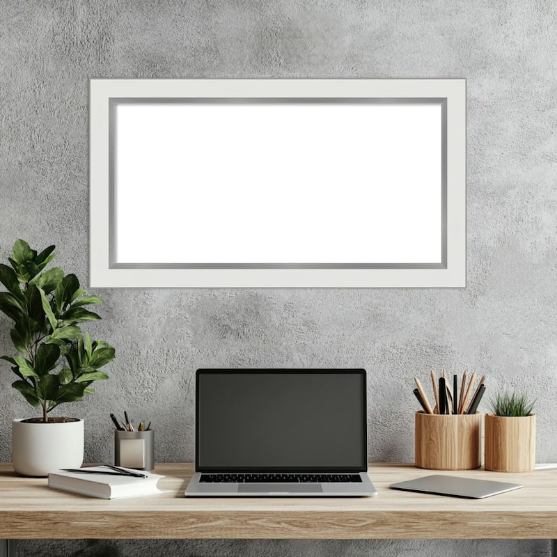 Amanti Art Eva Black Silver Narrow Framed Dry Erase Magnetic Board