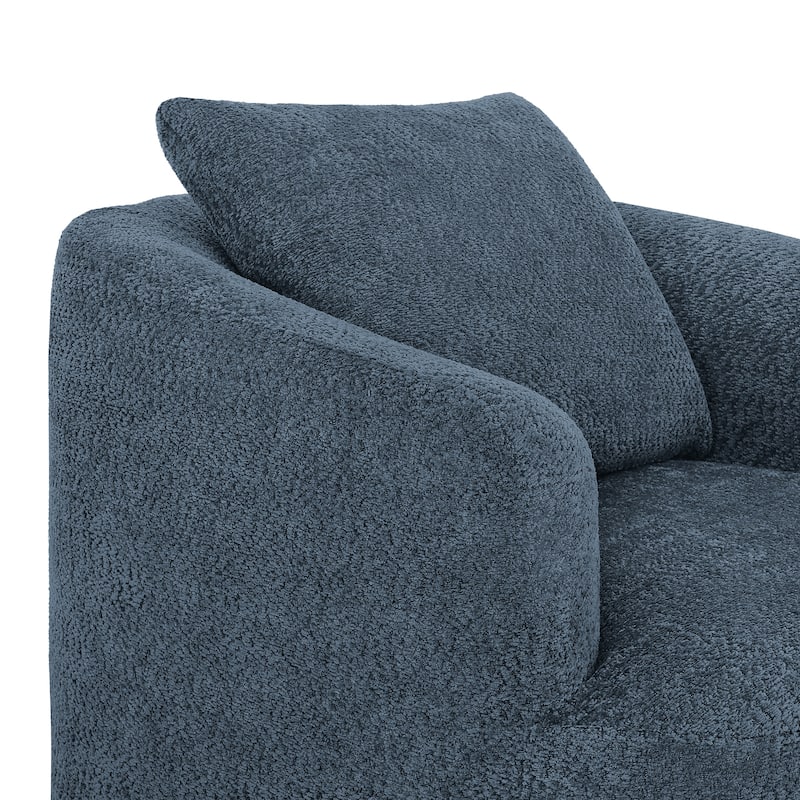 Chenille Swivel Accent Chair with Pillow