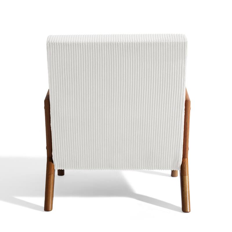 Modern Corduroy Upholstered Accent Chair with Wood Legs Set of 2