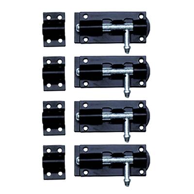 4 Black Wrought Iron Slide Door Bolt 6 | Renovator's Supply