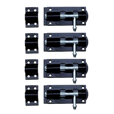 4 Black Wrought Iron Slide Door Bolt 6 | Renovator's Supply