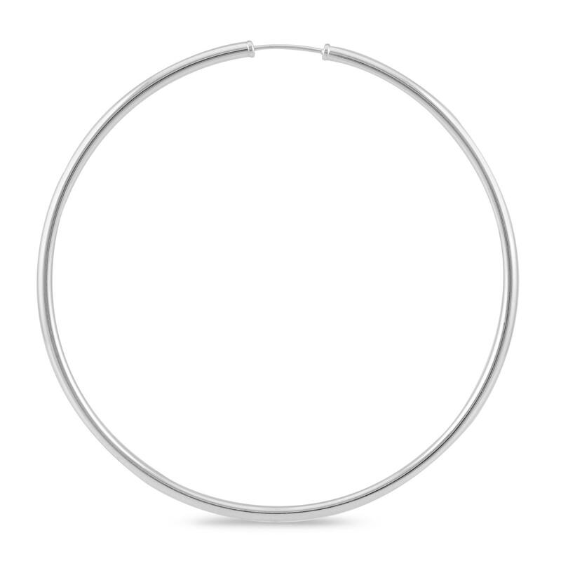 Marquee Jewels 14k White Gold 60-millimeter Hoop Earrings