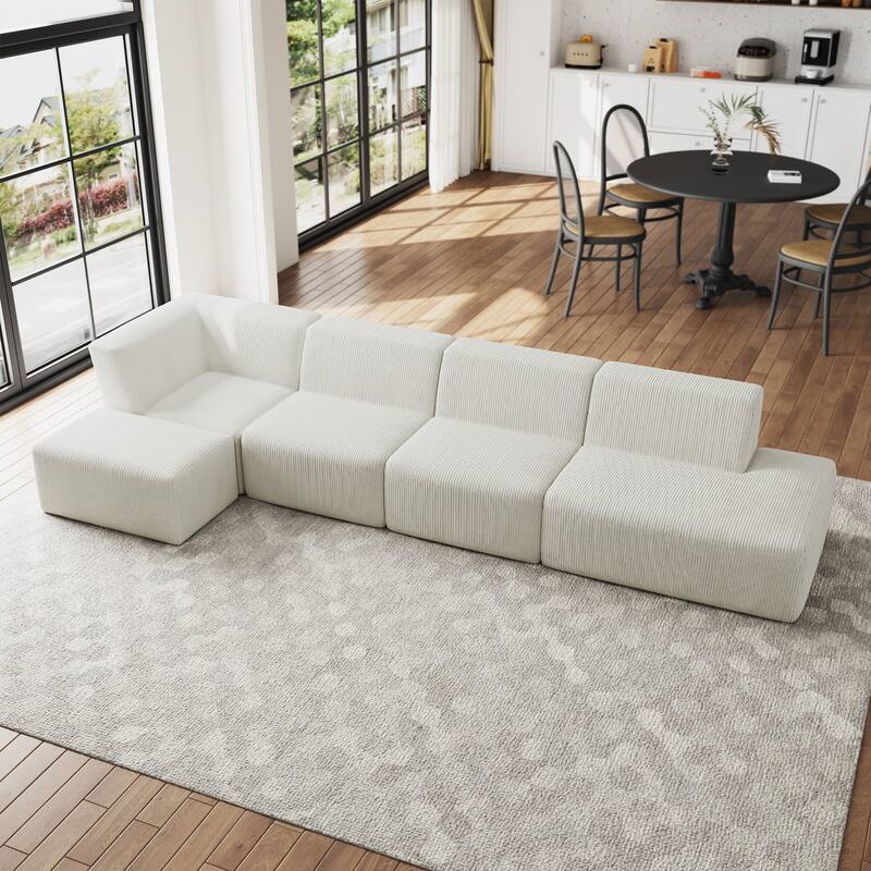 Oversized Corduroy Modular Sectional Fabric Sofa