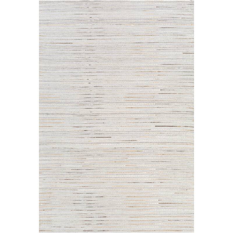 Coreen Handmade Modern Striped Hair on Hide Area Rug