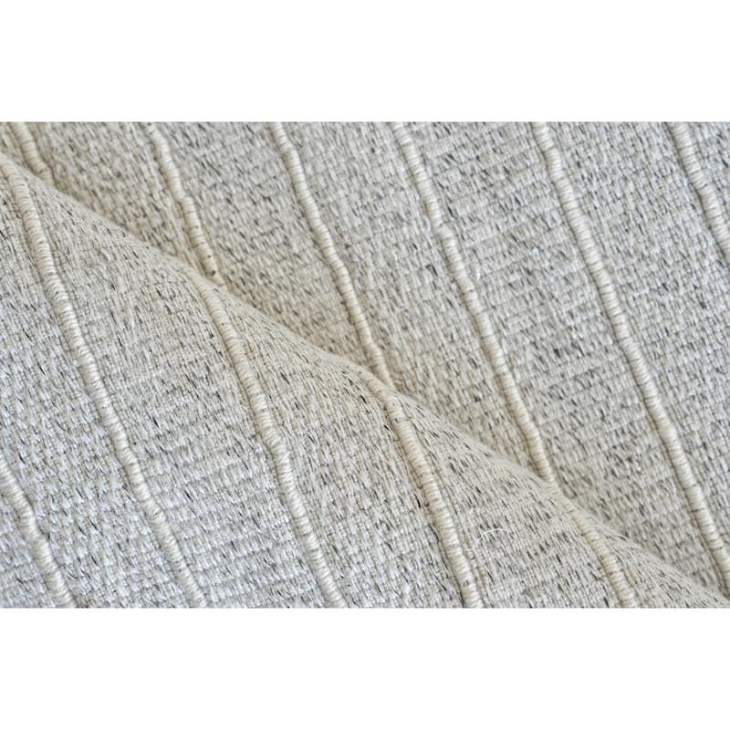 Nova Indoor/Outdoor Flatweave PET yarn Ivory Area Rug.