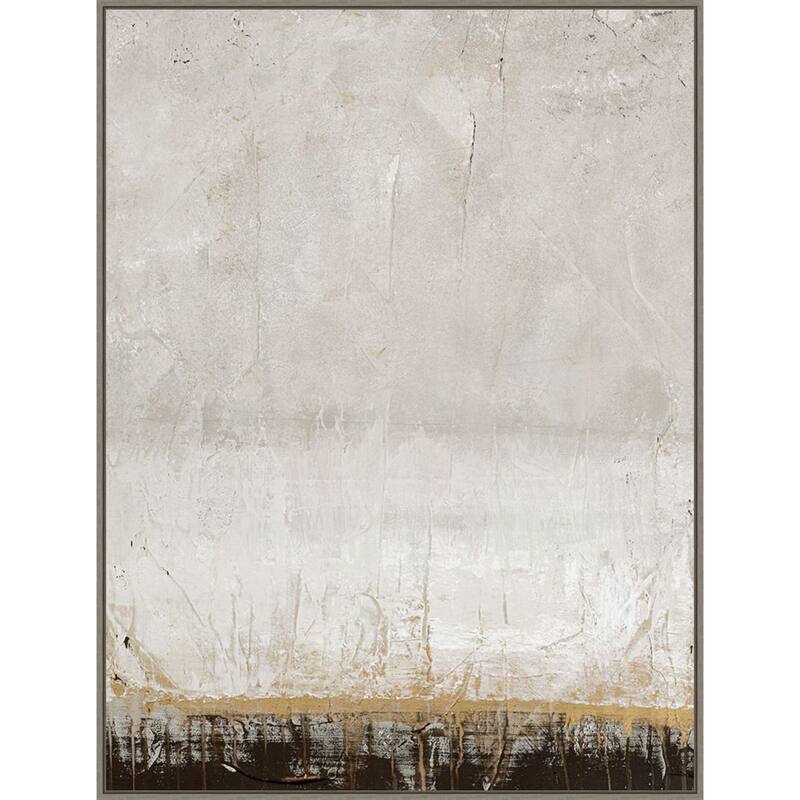 Golden Line by Design Fabrikken Framed Canvas Wall Art Print - Sylvie Greywash