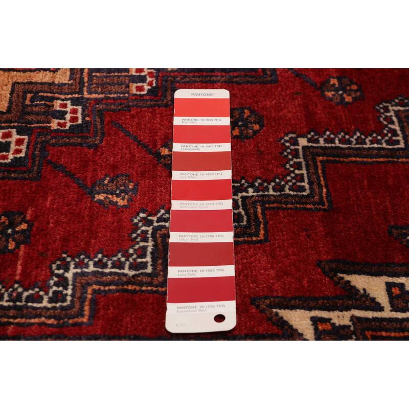 ECARPETGALLERY Hand-knotted Teimani Red Wool Rug - 4'1 x 8'5