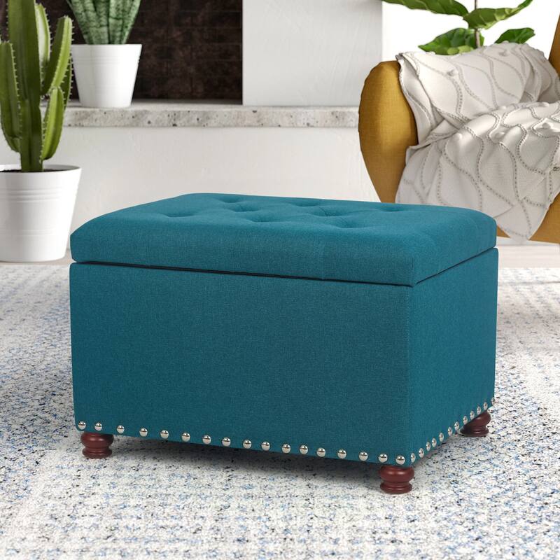 Adeco High End, Classy, Tufted Storage Bench, Ottoman Footstool