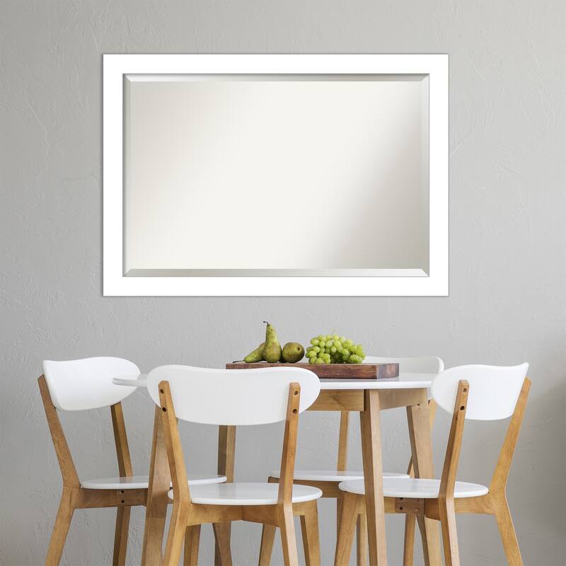 Beveled Wall Mirror - Wedge White Frame - Wedge White