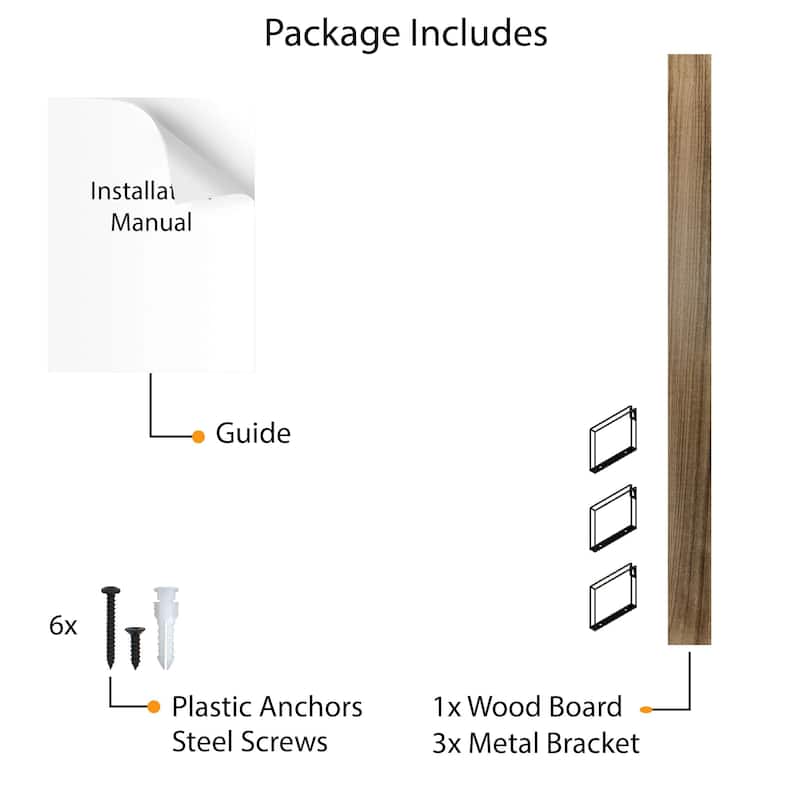 Wallniture Avila 60 inch Floating Shelf, Hanging Book Shelves for Wall, Kitchen Shelves Wall Mounted, Book Shelf