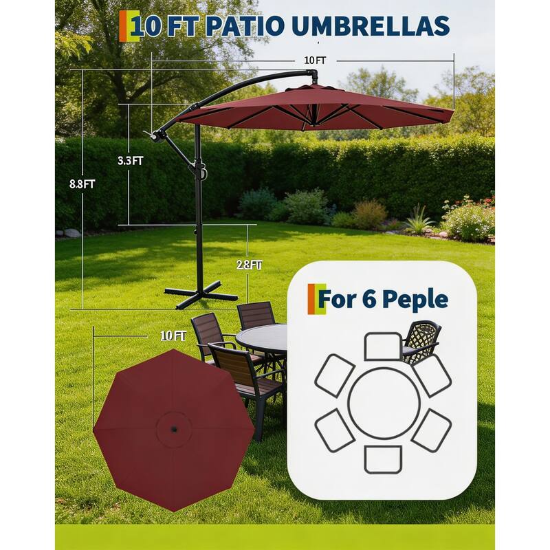 Cantilever Umbrella, with 360° Rotating