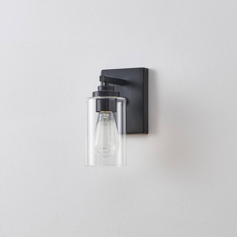 KAWOTI 9.5 Inch 1-Light Wall Sconce with Clear Glass Shade