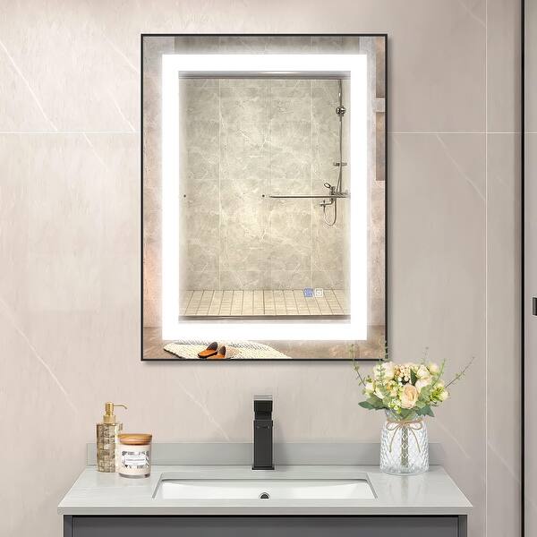 24 in. W x 32 in. H Framed Rectangular Bathroom Vanity Mirror in Ivory 24 in. W x 32 in. H Framed Rectangular Bathroom Vanity Mirror in Ivory