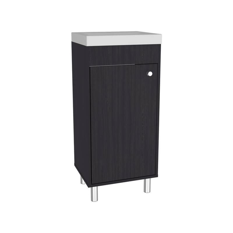 Bathroom Vanity, 1 Door, 4 Legs, 2 Shelves with Engineered wood construction for durability